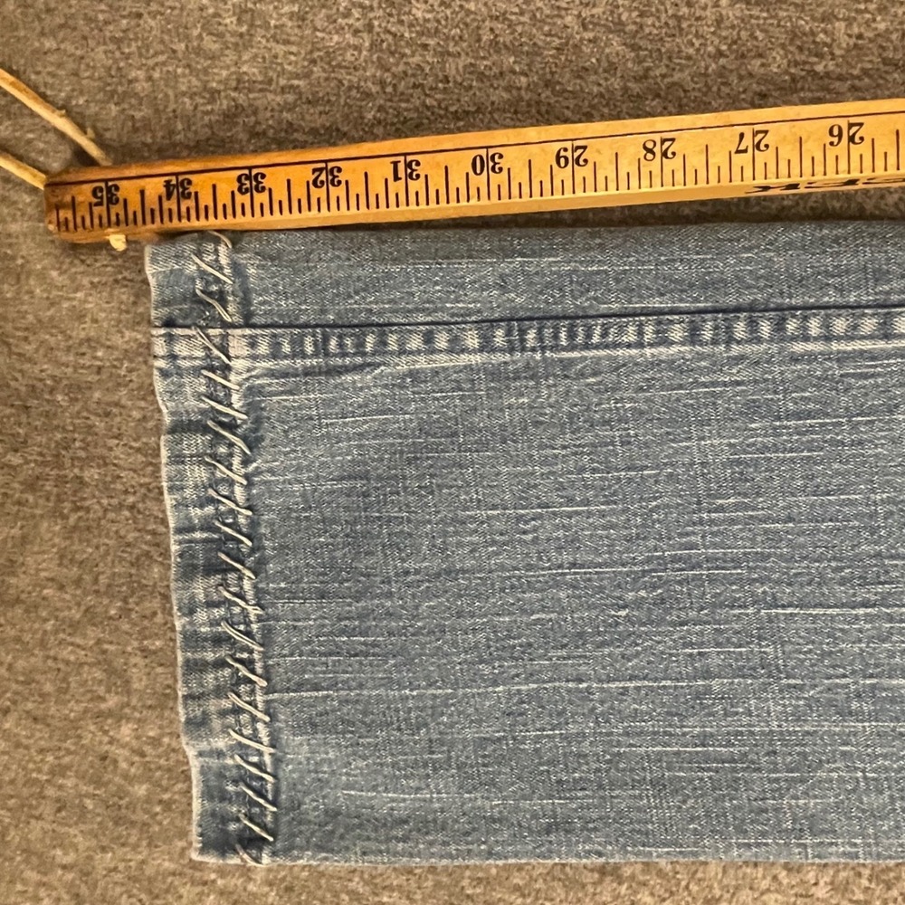VTG Y2K Antik Denim Jeans Women's 31 Light‎ Wash Flare Leg Embellished Pockets - Picture 10 of 11